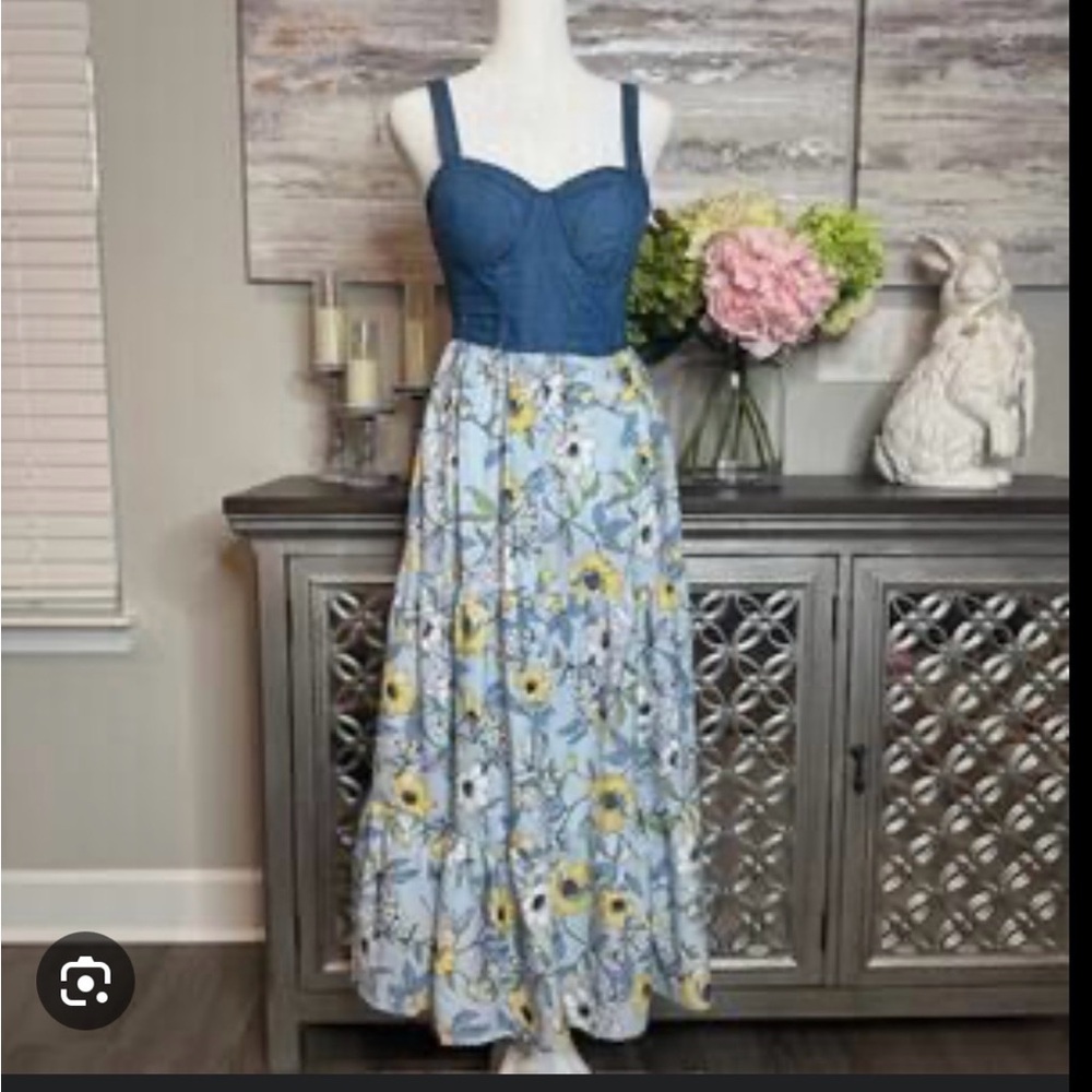 Floral Blue Maxi Dress